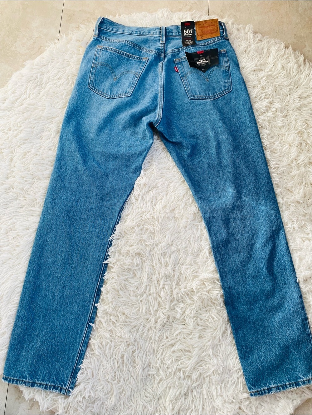 Levi’s Premium 501 Original Jeans High Rise Distressed Straight Leg NWT - Picture 3 of 13